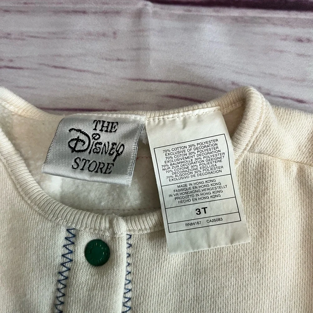 Vintage Disney Winnie the Pooh & Piglet Striped Outfit Girls' Size 3T - Picture 3 of 7